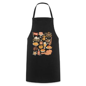Austria - Cooking Apron - black - Front - AI Model Male 185 dark (185cm)