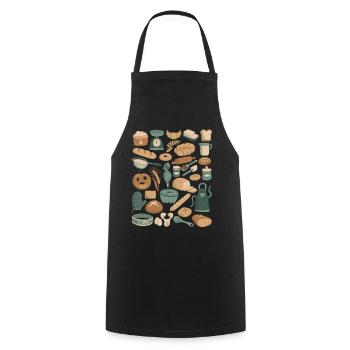 Baking & Bakery Doodles - Cooking Apron - black - Front - AI Model Male 185 dark (185cm)