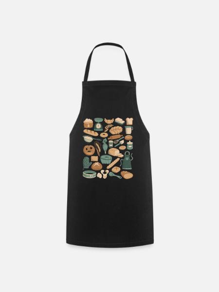 Backen & Bäckerei Doodles - Kochschürze - Schwarz