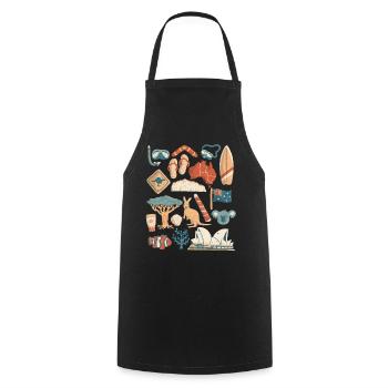Australia - Cooking Apron - black - Front - AI Model Male 185 dark (185cm)