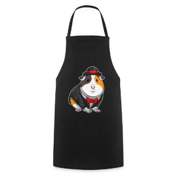 Meerschweinchen Bräutigam Fliege Hochzeit - Kochschürze - Schwarz - Vorne - AI Model Male 185 dark (185cm)