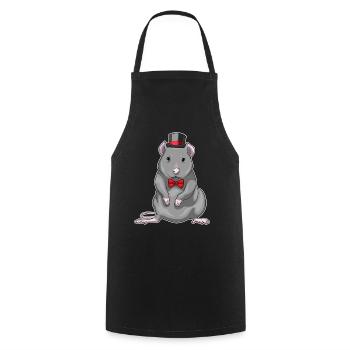 Rat Groom Top Hat Wedding - Cooking Apron - black - Front - AI Model Male 185 dark (185cm)