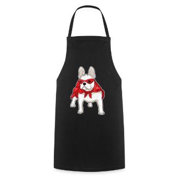 French Bulldog Superhero Cloak - Cooking Apron - black - Front - AI Model Male 185 dark (185cm)