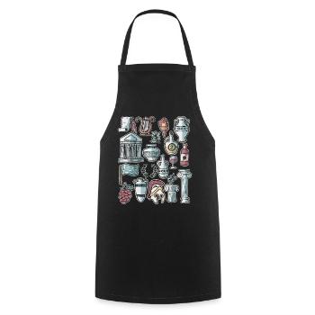 Grèce - Tablier de cuisine - noir - Devant - AI Model Male 185 dark (185cm)