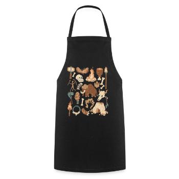 Stone Age - Cooking Apron - black - Front - AI Model Male 185 dark (185cm)