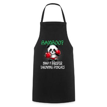Panda Boxer Boxender Pandabär - Kochschürze - Schwarz - Vorne - AI Model Male 185 dark (185cm)
