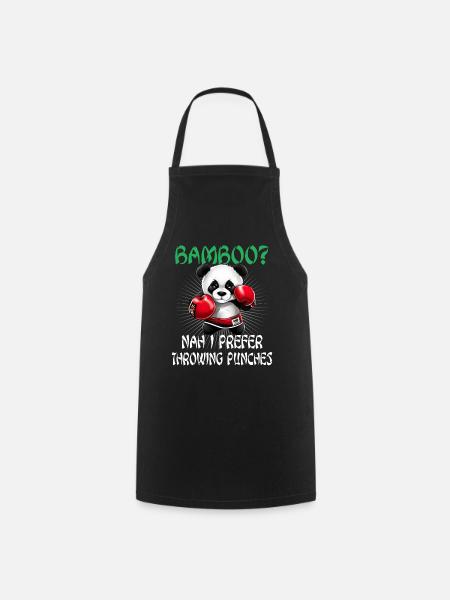 Panda Boxer Boxender Pandabär - Kochschürze - Schwarz