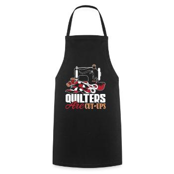 Quilter Quilters Are Cut Ups - Cooking Apron - black - Front - AI Model Male 185 dark (185cm)