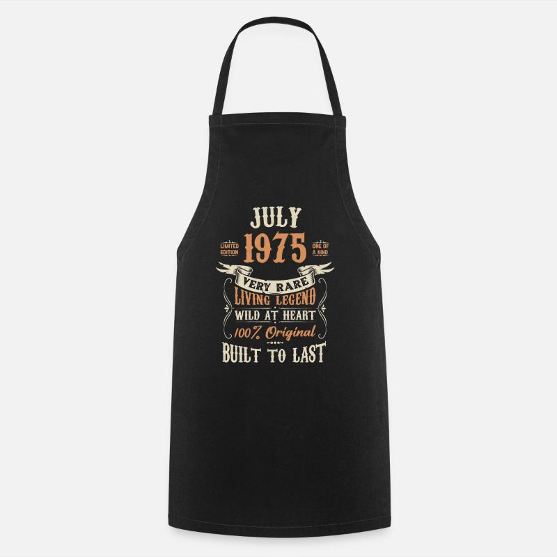 Juli 1975 Geburtstagsgeschenk - Kochschürze - Schwarz