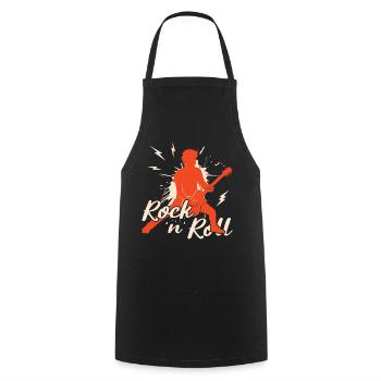 Rock 'n' Roll Music, Dancing, Concert, Festival - Cooking Apron - black - Front - AI Model Male 185 dark (185cm)