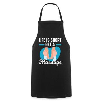 Life is short Get a therapist - Cooking Apron - black - Front - AI Model Male 185 dark (185cm)