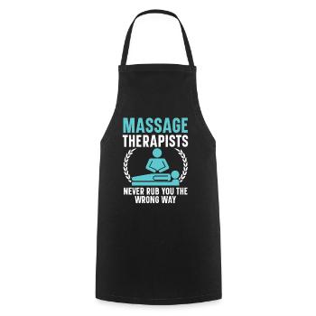 Massagetherapeuten reiben Sie nie auf die falsche - Kochschürze - Schwarz - Vorne - AI Model Male 185 dark (185cm)