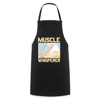 Muscle Whisperer Licensed Massage Therapist - Cooking Apron - black - Front - AI Model Male 185 dark (185cm)