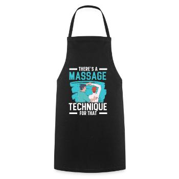 Il existe une technique de massage pour ce thérapeute - Tablier de cuisine - noir - Devant - AI Model Male 185 dark (185cm)