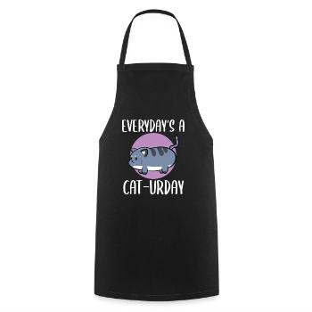 Cute Kitten Cat Groomer - Cooking Apron - black - Front - AI Model Male 185 dark (185cm)