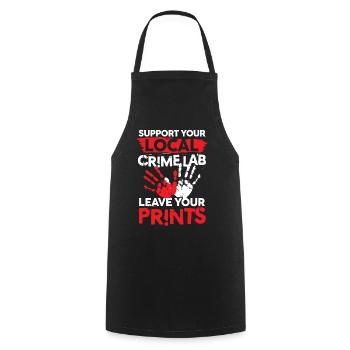 Support Your Local Crime Lab Leave Your Prints - Kochschürze - Schwarz - Vorne - AI Model Male 185 dark (185cm)