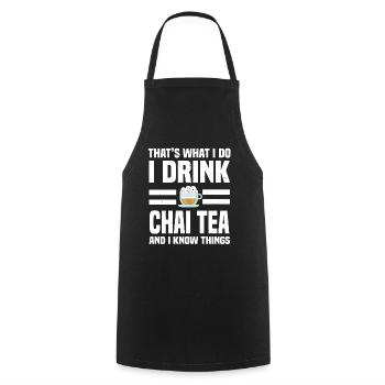 Cooler Chai Tee Spruch - Kochschürze - Schwarz - Vorne - AI Model Male 185 dark (185cm)