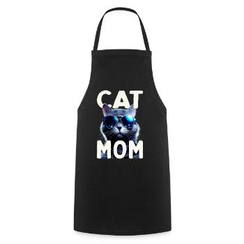 Chat Maman, Chats, Maman Chat, Fête des Mères, Chat - Tablier de cuisine - noir - Devant - AI Model Male 185 dark (185cm)