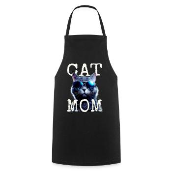 Chat Maman Chats Maman Chat Mère Fête des mères Chat - Tablier de cuisine - noir - Devant - AI Model Male 185 dark (185cm)