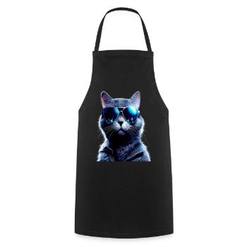 Chat Maman Chats Maman Chat Mère Fête des mères Chat - Tablier de cuisine - noir - Devant - AI Model Male 185 dark (185cm)