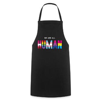 Pride Month LGBT - We Are All Human - Cooking Apron - black - Front - AI Model Male 185 dark (185cm)