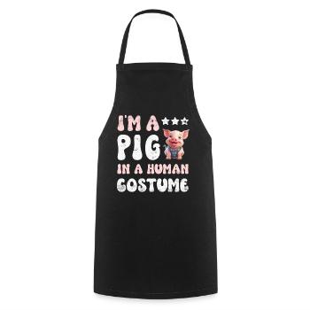 Cochons - Tablier de cuisine - noir - Devant - AI Model Male 185 dark (185cm)