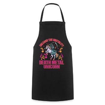 Goth Rock Satan Girl Woman Festivals Death Metal - Kochschürze - Schwarz - Vorne - AI Model Male 185 dark (185cm)
