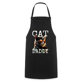Cat Daddy Cats Father Cat Dad Dad Father's Day Cat - Cooking Apron - black - Front - AI Model Male 185 dark (185cm)