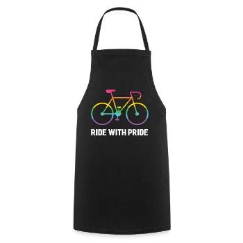 LGBTQ-Radfahrer - Fahre mit Stolz - Kochschürze - Schwarz - Vorne - AI Model Male 185 dark (185cm)