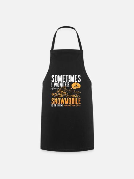 Snowmobile Racing Sometimes I Wonder If Snowmobile - Cooking Apron - black