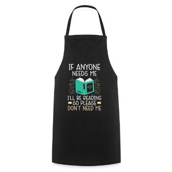 My weekend is fully booked Reading books Books - Cooking Apron - black - Front - AI Model Male 185 dark (185cm)