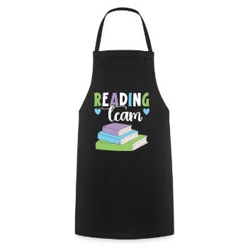 To read or not to read - a stupid question - Cooking Apron - black - Front - AI Model Male 185 dark (185cm)