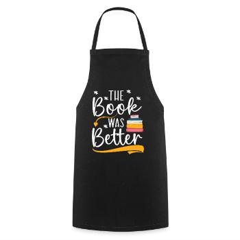 Try to read books ... instead of using them - Cooking Apron - black - Front - AI Model Male 185 dark (185cm)