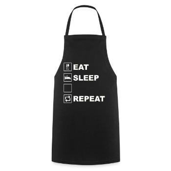 Eat Sleep Repeat Icon Layout - Kochschürze - Schwarz - Vorne - AI Model Male 185 dark (185cm)