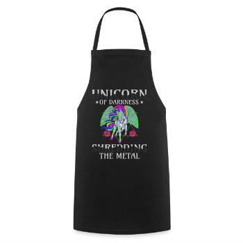 Goth Rock Satan Einhorn Festivals Death Metal - Kochschürze - Schwarz - Vorne - AI Model Male 185 dark (185cm)