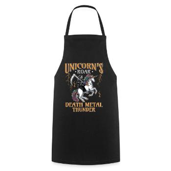 Goth Rock Satan Einhorn Festivals Death Metal - Kochschürze - Schwarz - Vorne - AI Model Male 185 dark (185cm)