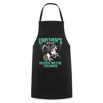 Goth Rock Satan Einhorn Festivals Death Metal - Kochschürze - Schwarz - Vorne - AI Model Male 185 dark (185cm)
