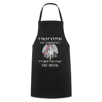 Goth Rock Satan Einhorn Festivals Death Metal - Kochschürze - Schwarz - Vorne - AI Model Male 185 dark (185cm)