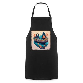Fantastic angler in autumn - Cooking Apron - black - Front - AI Model Male 185 dark (185cm)