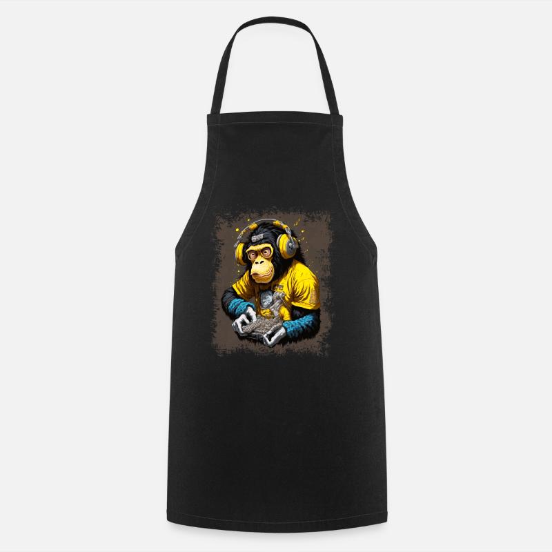 DJ Monkey - Tablier de cuisine - noir