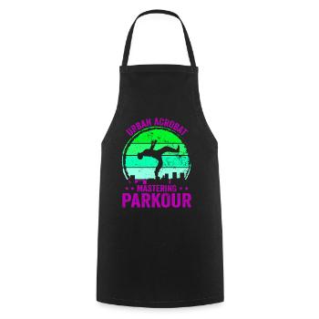 Parkour, Freerunning, Street Workout, Acrobatic - Cooking Apron - black - Front - AI Model Male 185 dark (185cm)