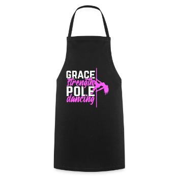 Pole Dance Dancer, Pole Dance, Pole Dancing - Cooking Apron - black - Front - AI Model Male 185 dark (185cm)