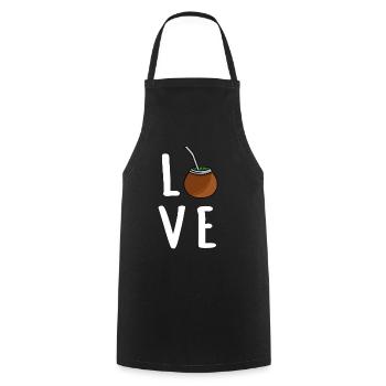 Yerba Mate Tee - Kochschürze - Schwarz - Vorne - AI Model Male 185 dark (185cm)