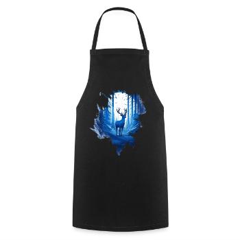 Deer in the woods - Cooking Apron - black - Front - AI Model Male 185 dark (185cm)