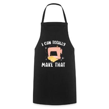 Crochet et couture : je peux le faire aussi - Tablier de cuisine - noir - Devant - AI Model Male 185 dark (185cm)