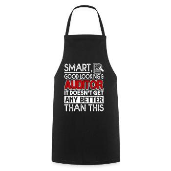 Auditor Smart Good Looking Auditor - Cooking Apron - black - Front - AI Model Male 185 dark (185cm)