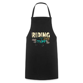 Off-Road Racing Riding Dirty Road Trip Motocross - Cooking Apron - black - Front - AI Model Male 185 dark (185cm)