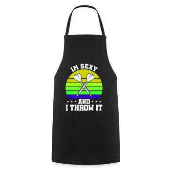 Darts Sport Club, Dartboard, Pfeil Sport Darts - Cooking Apron - black - Front - AI Model Male 185 dark (185cm)
