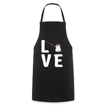 Türkischer Kaffee Cezve Design - Kochschürze - Schwarz - Vorne - AI Model Male 185 dark (185cm)
