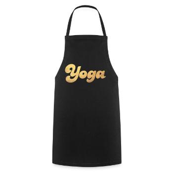 Yoga Gold Schnoerkel Meditation Fan Yogi Hobby - Cooking Apron - black - Front - AI Model Male 185 dark (185cm)